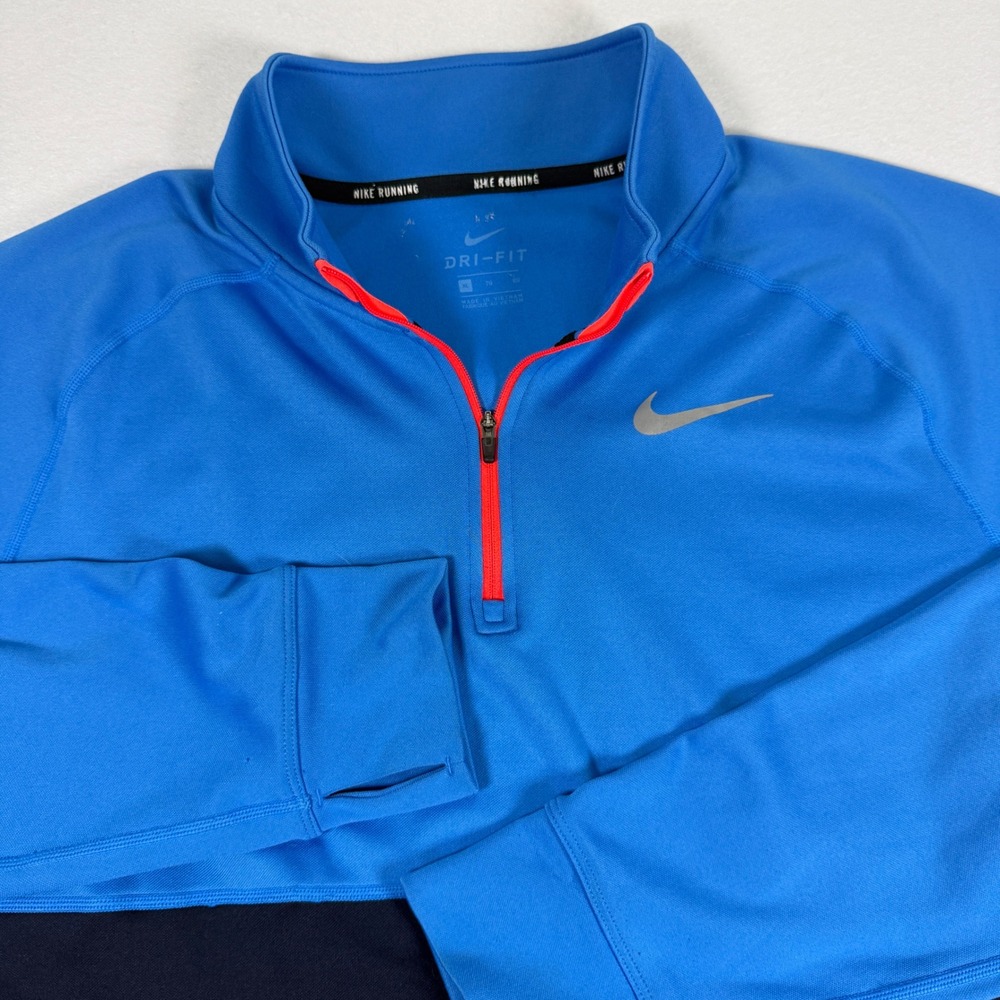 Nike Running‎ Dri-FIT Quarter Zip Pullover Blue Navy Mens XL 648588-436